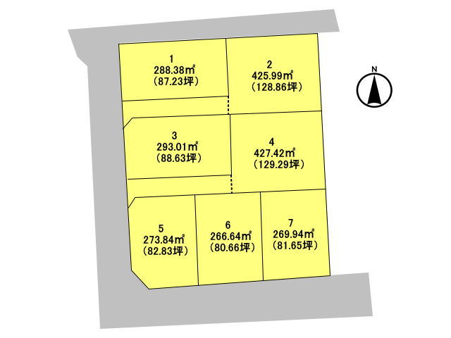 高崎市中豊岡町　土地　全7区画