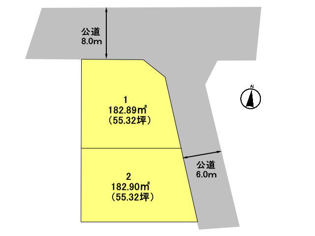 高崎市東貝沢町　土地　全2区画