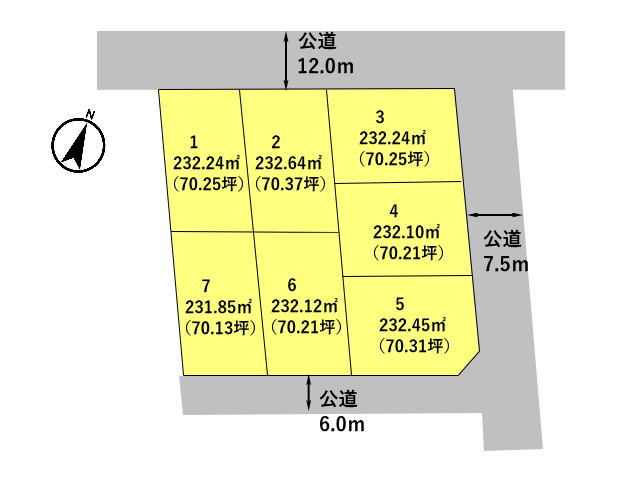 高崎市福島町　土地　全7区画