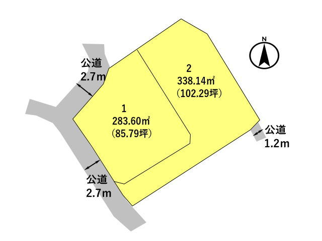 高崎市乗附町　土地　全2区画