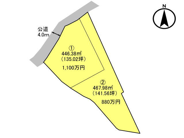 高崎市棟高町　土地　全2区画